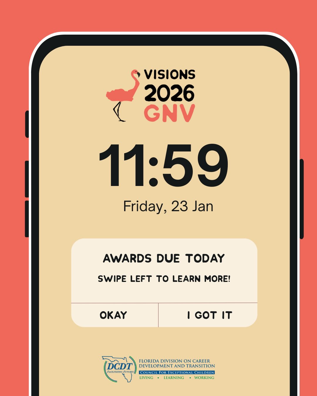 Don't miss out! Awards nominations for the VISIONS 2026 Conference are due today.
Two award categories are available - find out more on our website or through the forms. Link in our bio for both forms!
#FLDCDT #VISIONS26 #UNIQUELYYOU