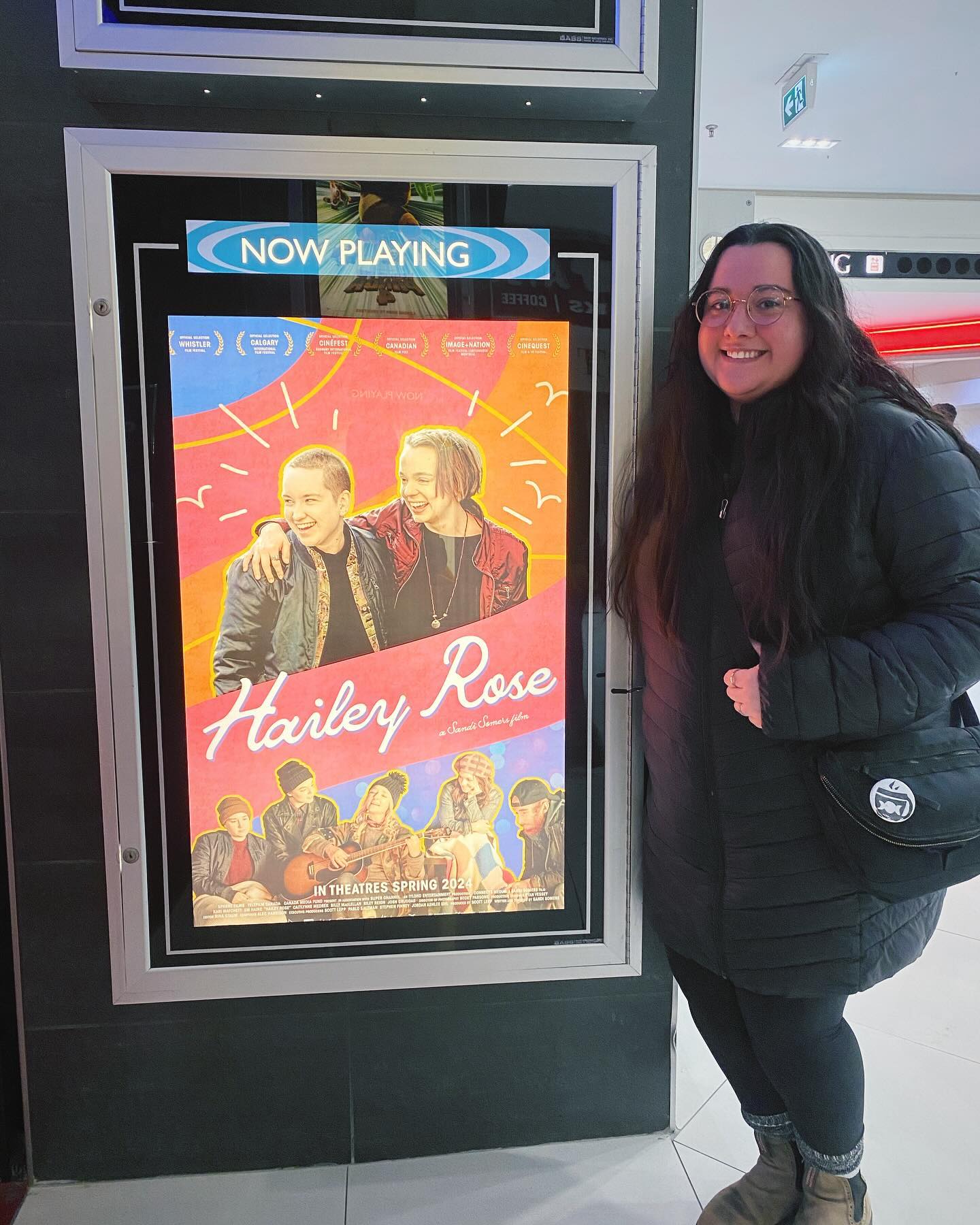 Thanks @lindencampbell @morgannasaurus & @reidprice for taking me to the movies 🎬💕 #haileyrosefilm #actor #film #novascotia #movie