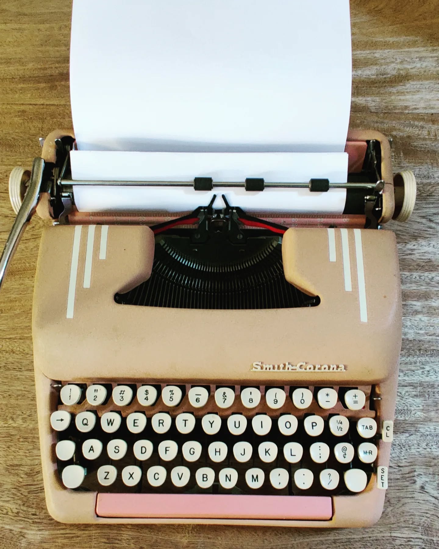 I normally write all my drafts on my laptop, but as I am nearing the final draft I like to have a hard copy to review.
 It's easier for me to do any last bit of editing before sending it off to my agent.Â
Instead of printing, I use my typewriters. Something about the clacking of those keys and seeing my words come to life makes the whole experience magical. I feel a connection to all those writers of the past, both known and unknown, all of whom used these beautiful machines to create timeless art.