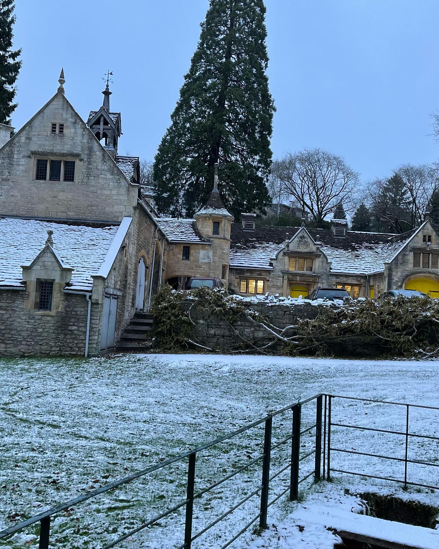 A brilliant visit to Bradford on Avon with our local guild of guides. Here are the “garages” of The Hall. The home of Alex Moulton, pioneering engineer known for the Moulton bike and Mini suspension