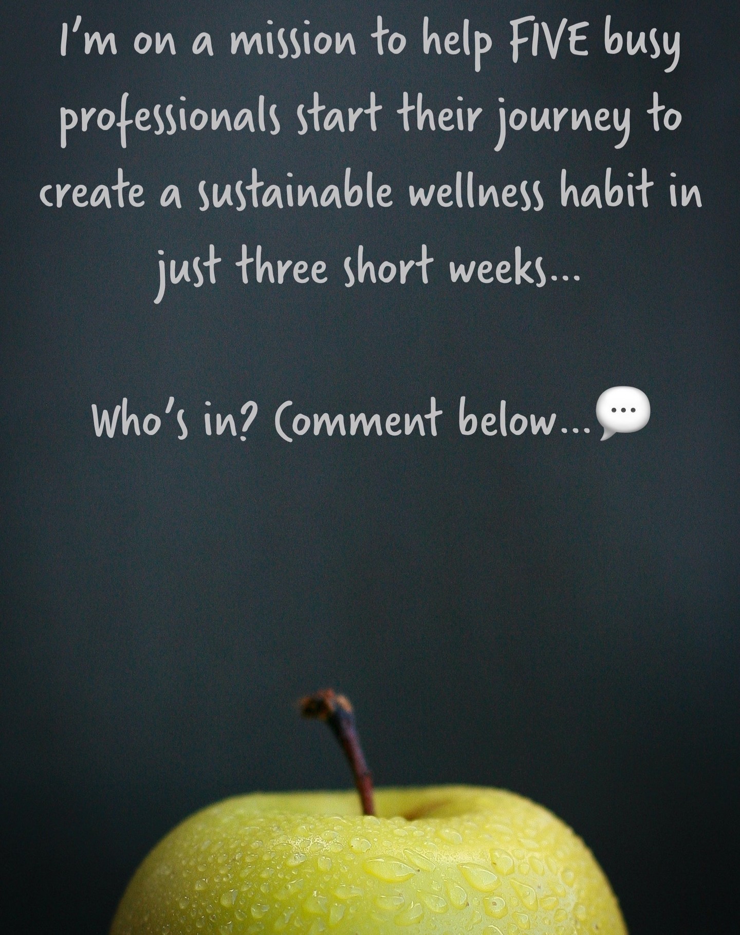 I'm on a mission to help FIVE busy professionals start their journey to create a sustainable wellness habit. Comment #wellnessjourney below if you're interested. #healthandwellness #wellness #busyprofessionals #healthcoach #wellnesscoach #eiriewellness