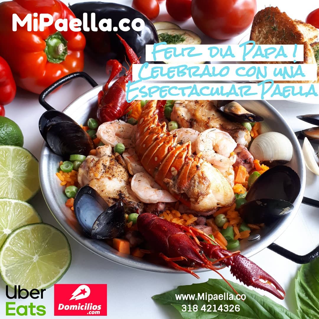 Celebra el Día del Padre con una espectacular paella, tenemos diferentes sabores y tamaños, llámanos 3184215326 - www.mipaella.co. Encuéntranos en UberEats y domicilios.com