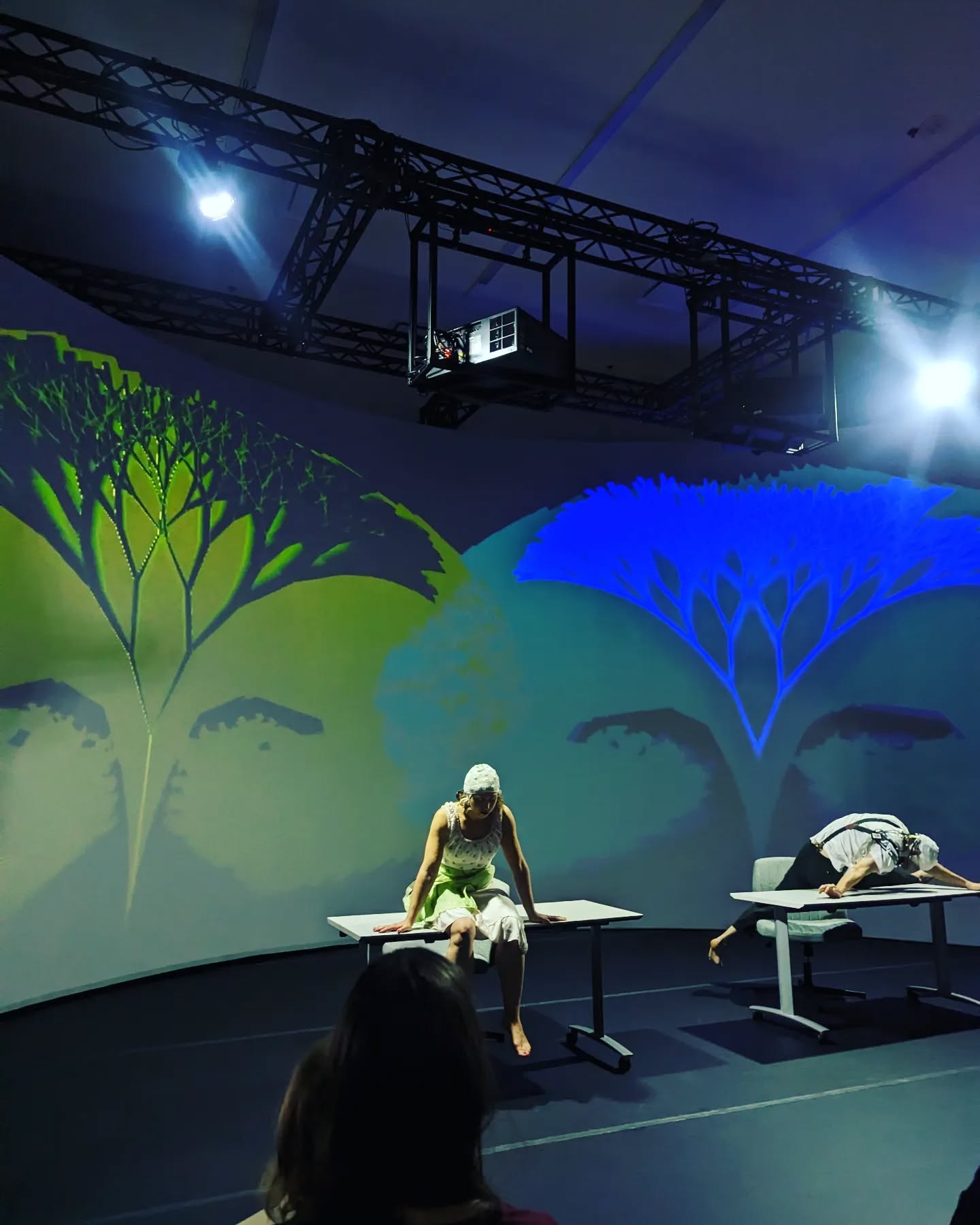 Epiphany Machine returns as part of the Science Art and Movement Festival! We hope you will join us for a week of #neuroart filled with lectures, workshops, and performances. Registration link in bio!
Epiphany Machine is a 30-minute performance piece using EEG sensors to stream and visualize the brain activity of two dancers.
#freeevents #blacksburg #blacksburgva #vatech #neuroarts #neuroscience #dance #science #eeg