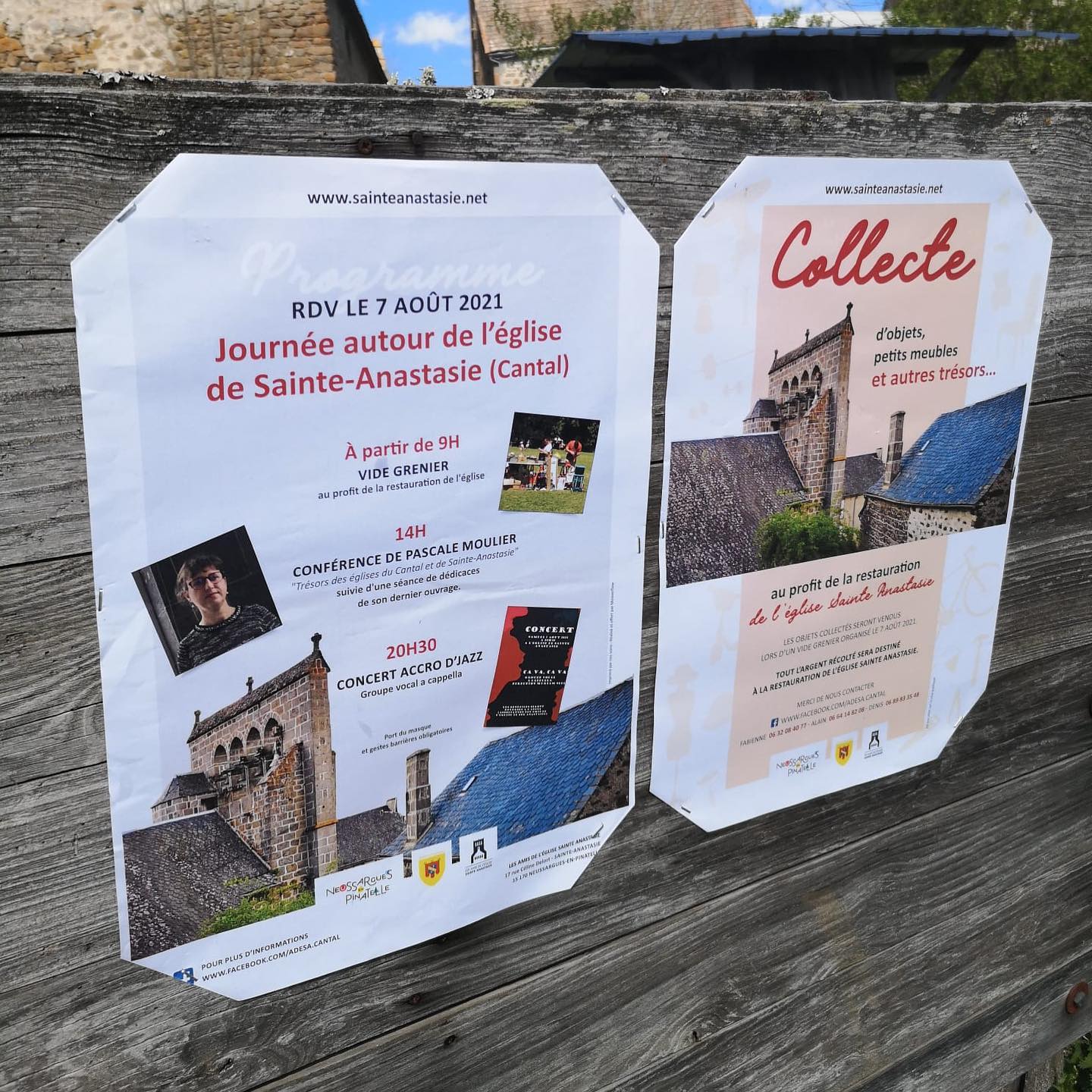 👍🏻 Ce week-end pose des affiches pour la journée du 7 août autour de l’église Sainte Anastasie.
La collecte est lancée ! Recherche objets ou petits meubles qui seront vendus au profit de la restauration de l’église lors d’un vide grenier 😊
➡️ Pour en savoir plus, rdv sur notre page Facebook https://m.facebook.com/adesa.cantal/ ou sur le site (lien dans la bio)
#evenement #restauration #videgrenier #patrimoine #cantalauvergne #sainteanastasie #eglise