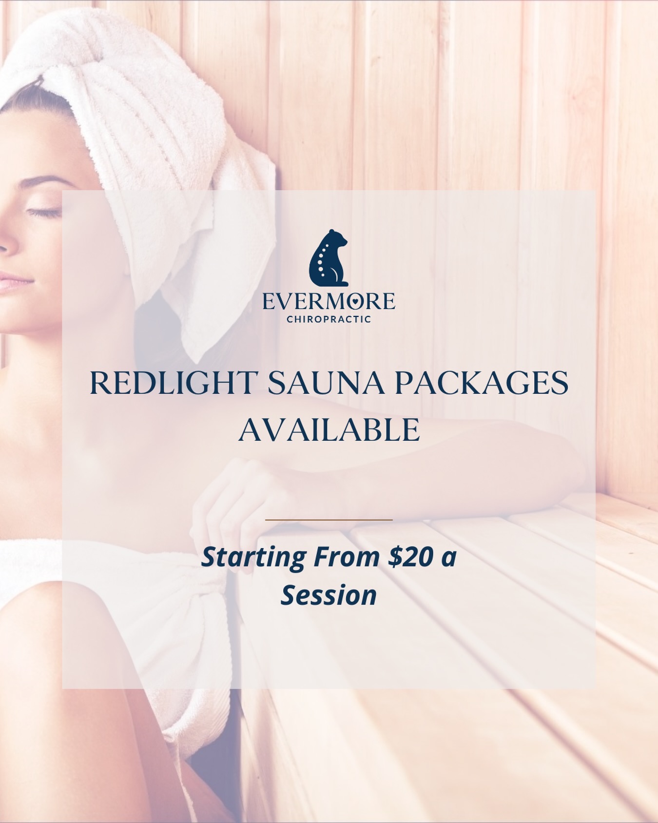 Red light sauna therapy isn’t just relaxing, it supports recovery, circulation, and overall wellness.
Now available at Evermore Chiropractic.
Packages starting at $20 per session #boyntonbeach #saunaboyntonbeach #boyntonbeachsauna #palmbeachsauna #saunainpalmbeach