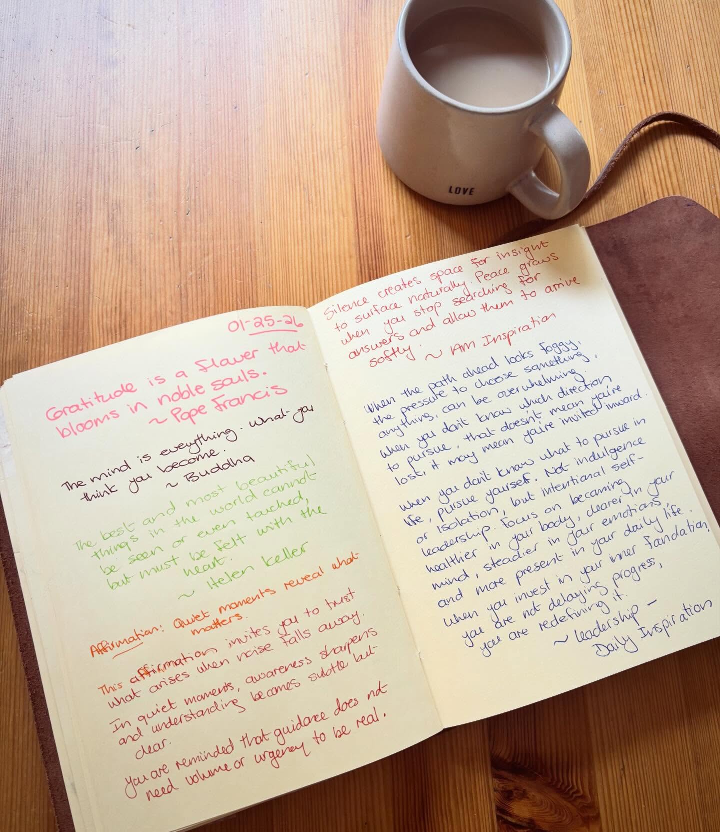 This morning’s ponderings… #morningjournaling #nature #coffee