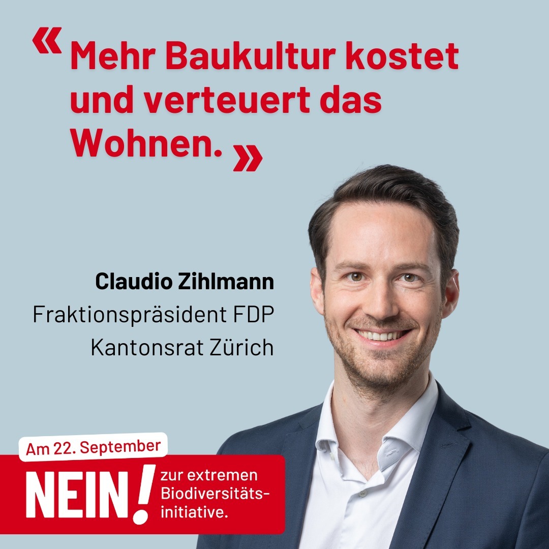 Der Text der #biodiversitätsinitiative bezieht sich nicht ausschliesslich auf Flächen und Strukturen ausserhalb der Bauzone. Damit sind auch die Siedlungsgebiete und die dort ansässigen KMU’s, Industriebetriebe und insbesondere auch die Immobilienbesitzer betroffen. Die Anforderungen an die Baukultur würden erhöht. Das führt zu zusätzlichen Auflagen, noch längeren Bewilligungsverfahren und höheren Kosten. Da neu die Umsetzungshoheit auf Bundesebene geregelt würde und nicht mehr durch die Kantone, entfällt die Flexibilität für gute, standortangepasste Lösungen.