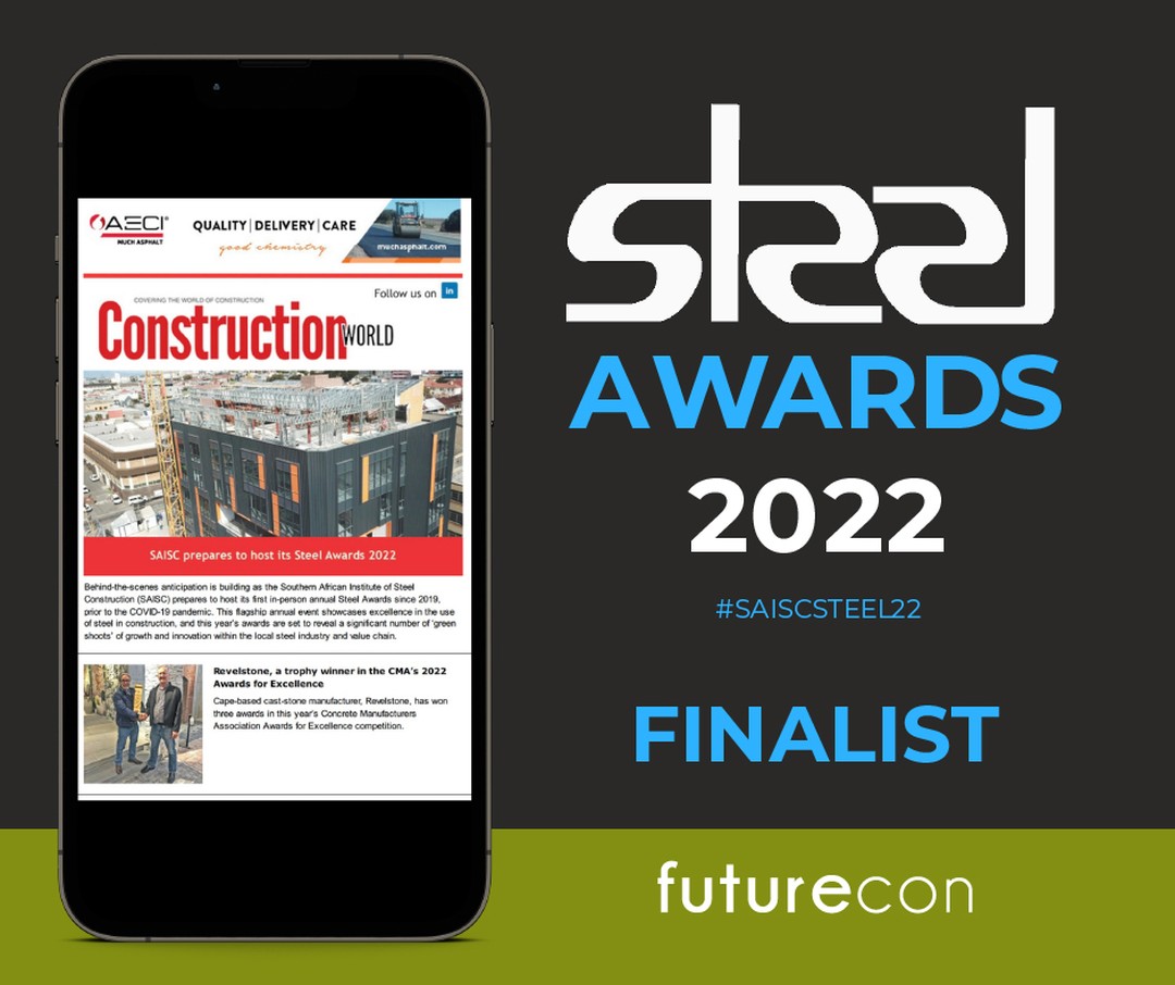 It’s all coming together and we are proud to see one of our buildings featured in the Construction World SA newsletter. The awards evening is around the corner with Futurecon being nominated as a finalist for two separate projects in the 2022 Southern African Institute of Steel Construction (SAISC) Awards! 108 Albert Road, Woodstock and Hammanskraal Hospital are our flagship buildings in the 2022 Awards. We can’t wait to share the exciting outcome with you soon!