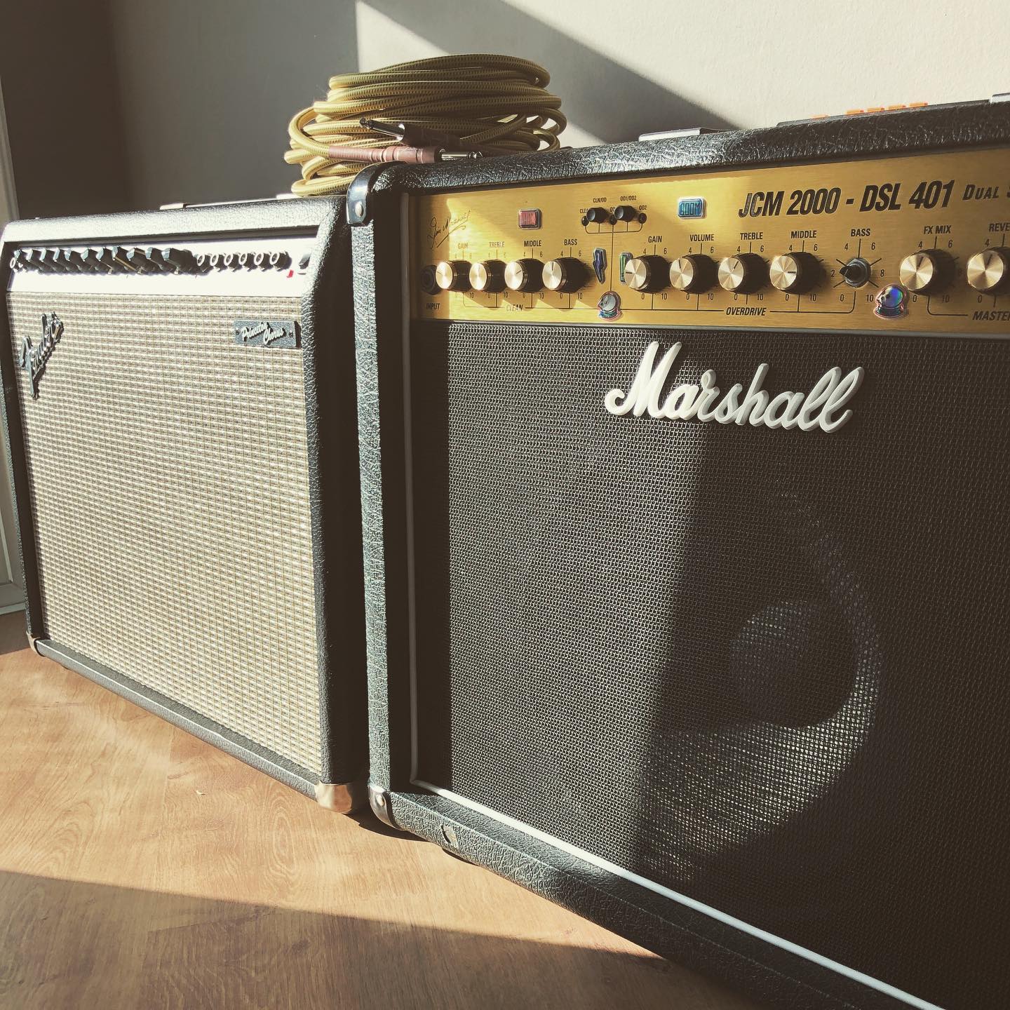 Let the sun in #studioporn #marshall #fender #homestudio