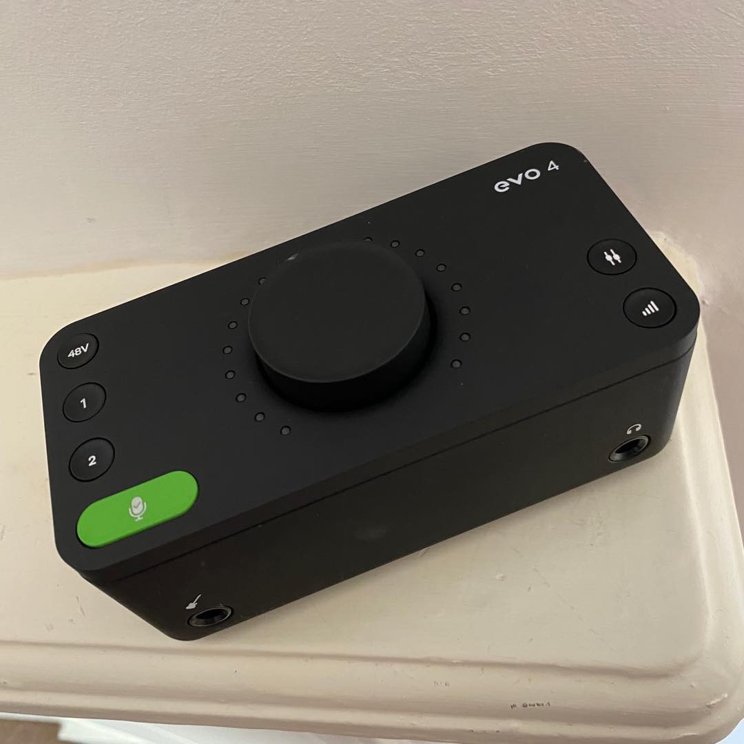 New toy! Evo 4 for home recording! Watch this space... #evo4 #homerecording #musician #piano #audiointerface #apple