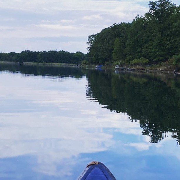 Great views from the front of the canoe on the community lake.
#pmle