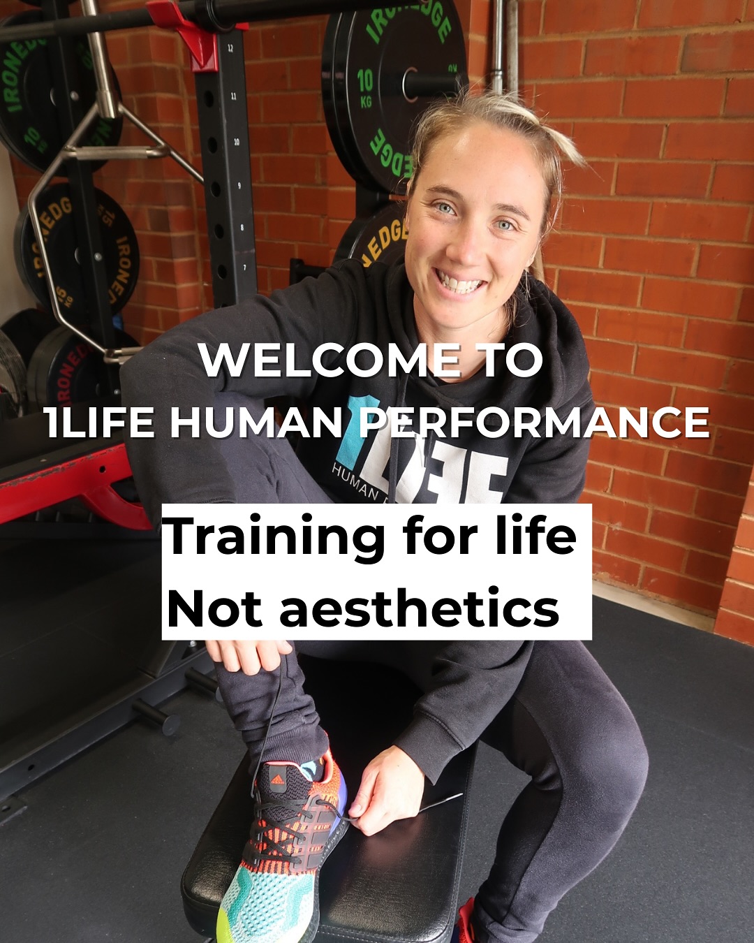 I started 1LIFE to break away from the norm.
We’re not here for the fluffy ‘toned’ stuff. We’re here to help women feel confident, strong, and capable.
To celebrate strength!
1LIFE was built to give female athletes access to professional strength & conditioning coaching and allow them to experience the same level of professionalism as their male counterparts.
It’s for the junior athletes to build fundamental strength and understanding of their bodies so they can enjoy a long and healthy sporting career.
It’s for ex-athletes who still have that competitive fire and want to feel capable, powerful, and athletic again.
It’s for women who want to feel independent, confident, and push their bodies further than they ever thought possible.
We’ve built a community that continues to raise the bar, picks you up when you’re down, encourages and supports you regardless of the day.
Im proud of our community, and you better believe we’re only just getting started 😉💪🏼