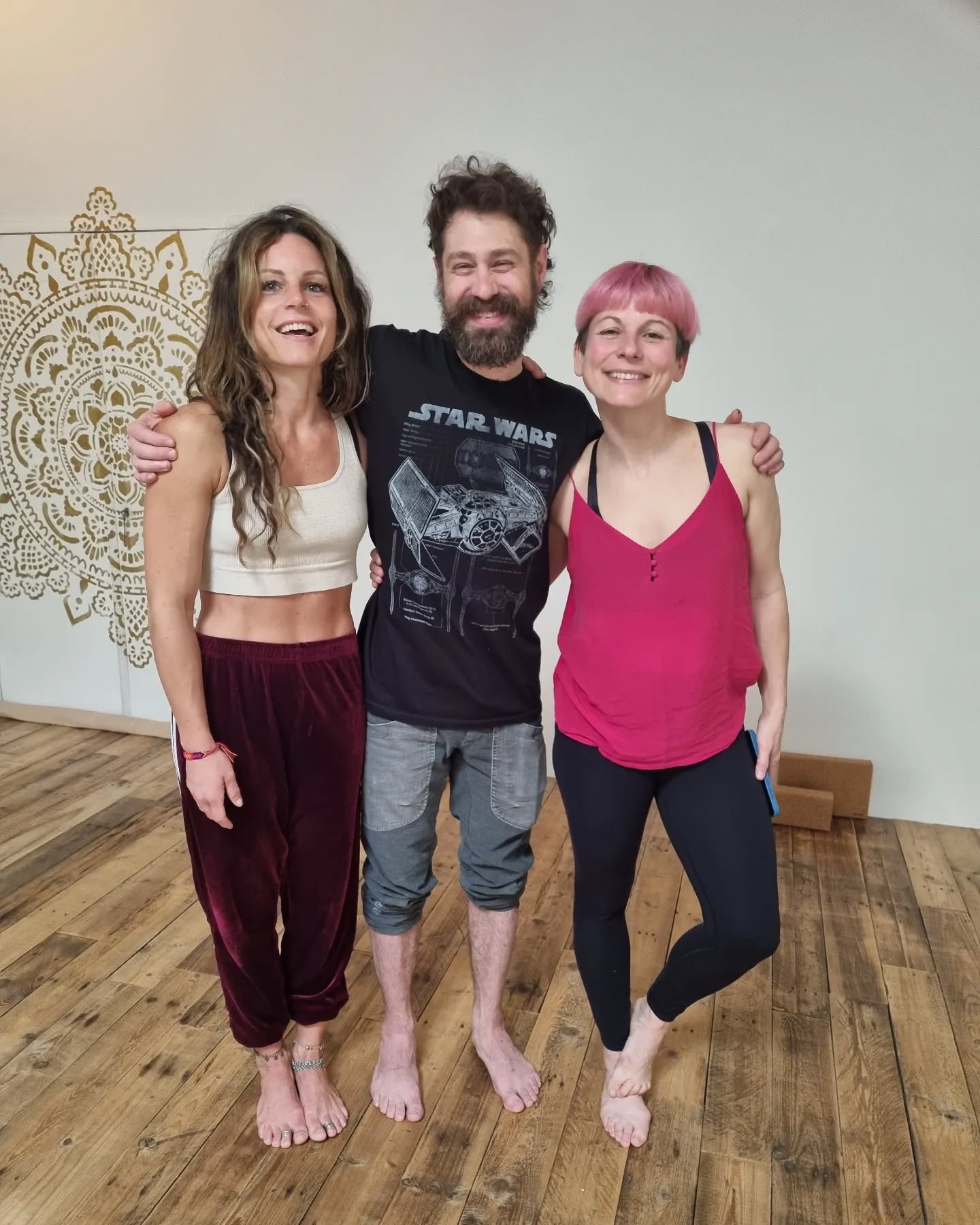 I am happy to have my two favs in one pic:
Grateful for @rumtina who has taught me so much about asanas in Ashtanga Yoga and coached me through postures untiringly. Because of her I believe in myself and that there will be a moment I can complete whole secondary series one day.💛
Grateful for @yogamarque who listens to my stories about yet another injury, guides me through them and supported this dream of mine to come to Mysore. And here we are. The first season in Mysore is a wrap.🤎
(Stay tuned: we will invite Marque to come to Amsterdam soon)