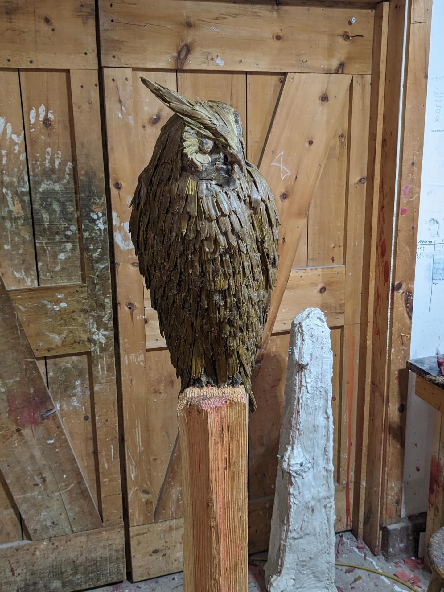 Bronze owl with pine needle motif (in progress)
#digbyveeverscarter #somersetsculptureandfoundry #bronze #owl #maineart