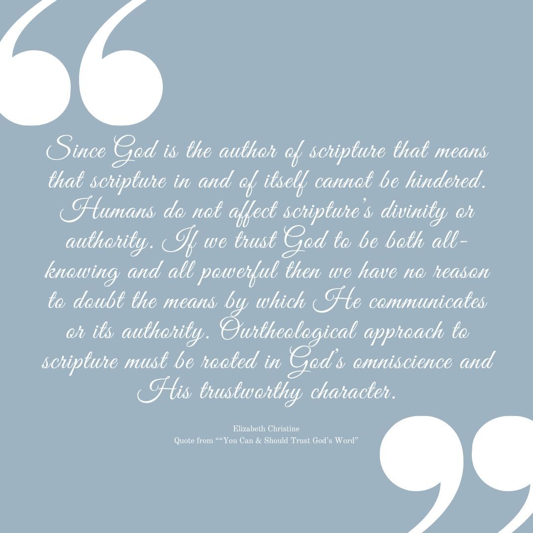 God's omniscience and omnipotence make Scripture valid and trustworthy.
.
.
enduringbygrace.org
.
.
#enduringbygrace #grace #hopeforthehurting #hope #grief #nonprofit #scripture #theauthorityofscripture