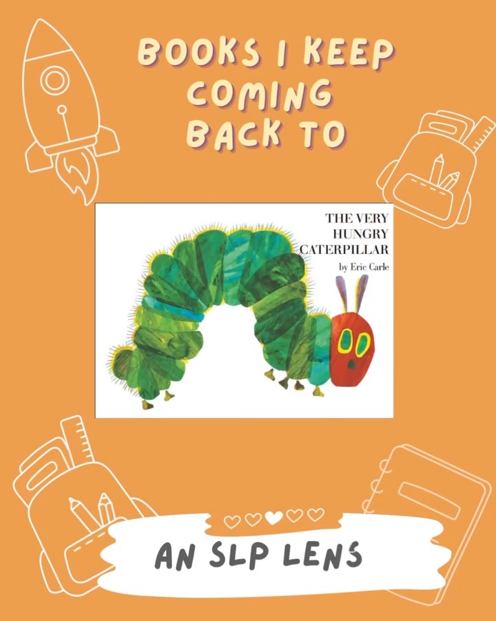 One of the books I keep coming back to as both a writer and an SLP is The Very Hungry Caterpillar. It’s a classic for a reason.
It is simple, joyful, and quietly powerful. A single story supports sequencing, following directions, vocabulary, and storytelling, then naturally extends into art, play, and shared conversation.
These are the kinds of books I love most. Stories that invite creativity and connection, and support learning without ever feeling like work.
#picturebookauthor #childrensbooks #kidlitcommunity #slpwriter #bookswelove #readaloudfavorites #learningthroughplay #authorlife
