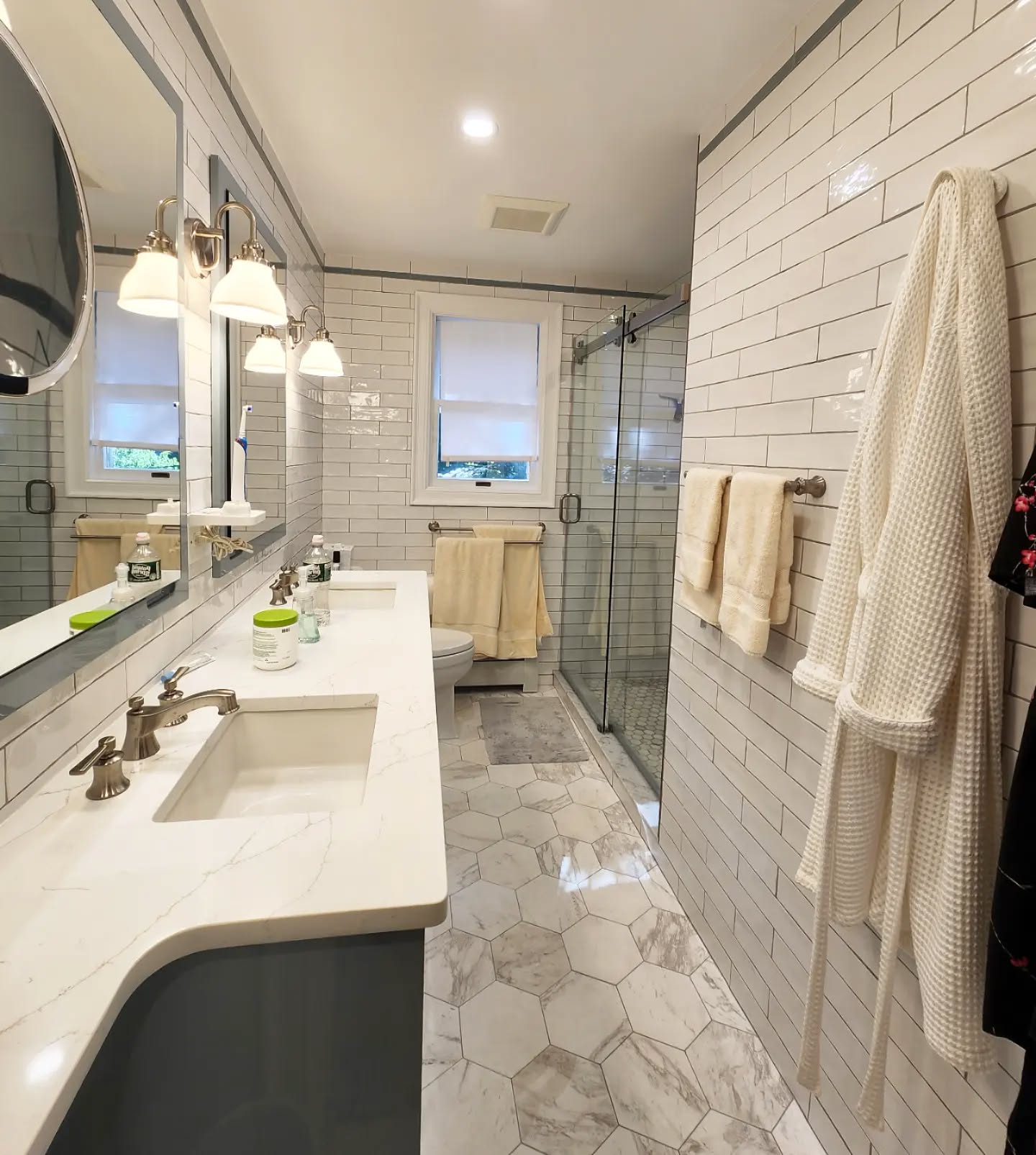 Transitional Bathroom π shown in it's natural state -- the daily use --