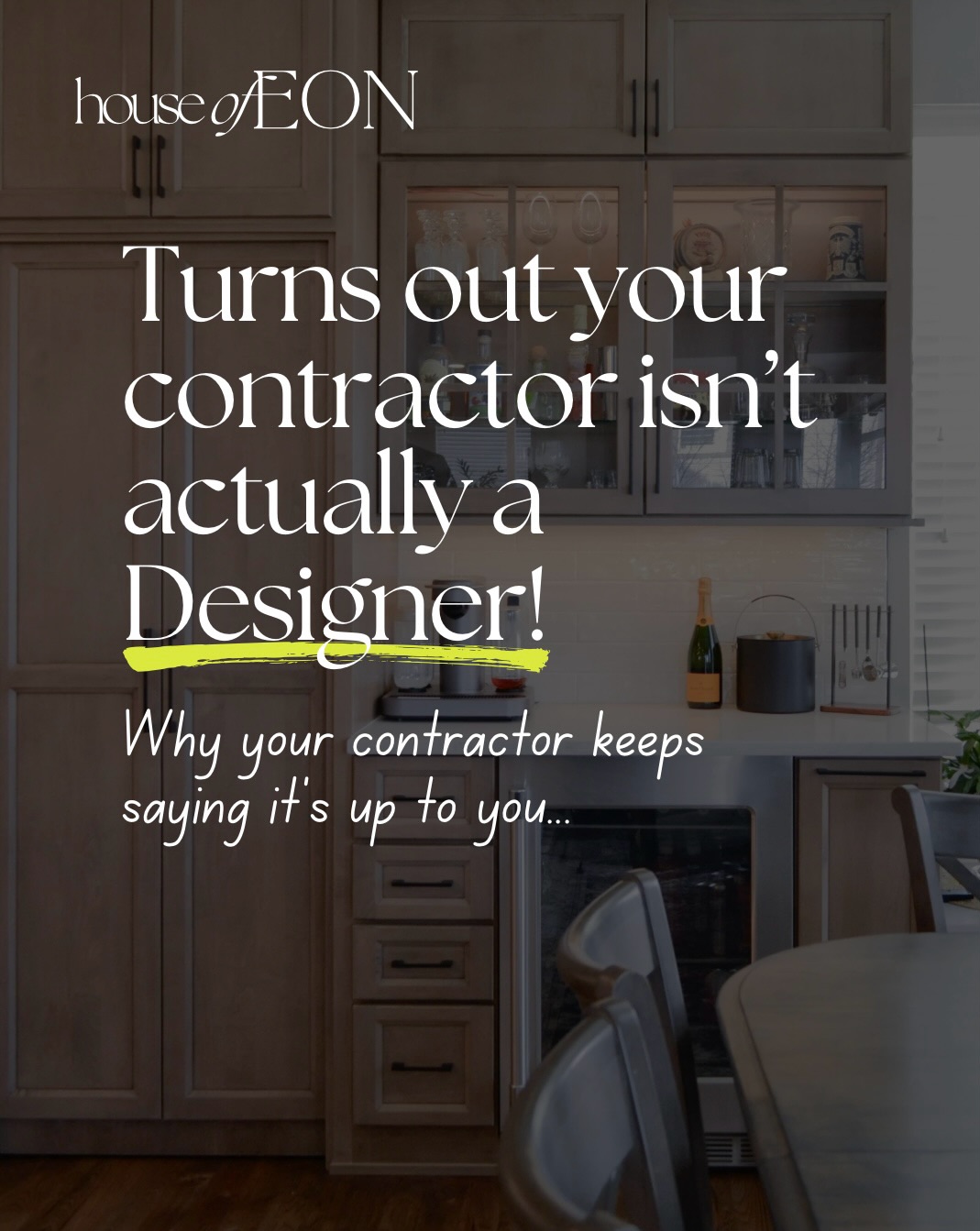 Remodel not going so hot⁉️💢
Decisions feeling hard because you don’t have a clear plan yet?
Most people assume their contractor will walk them through every design choice. But here’s the truth: they BUILD the plan you bring them...they DON’T design it for you.
So if the questions feel impossible, it’s not hesitation...
→ It’s missing information that needs answers before you can move forward
→ It’s the wrong sequence of decisions that are delaying your timeline
→ It’s trying to make major decisions without a clear plan!
Homeowners who aren’t hiring designers, assume they can piece together the design process themselves until the decisions start piling up...
And yes, you can do this on your own. You don’t need a design degree or contractor experience to plan a remodel the right way. You just need a system that shows you what decisions to make, and when to make them.
If f the decisions still feel overwhelming, you may considering hiring a designer for that very reason.
What part of your remodel planning process feels the hardest for you right now? Comment below ⬇️ We love to hear what you biggest challenges are.
We are currently putting together a FREE Renovation Guide!
Follow @house.of.eon to stay posted so you can get your!
#renovation #houseofeon #interiordesign #remodel #designbuild