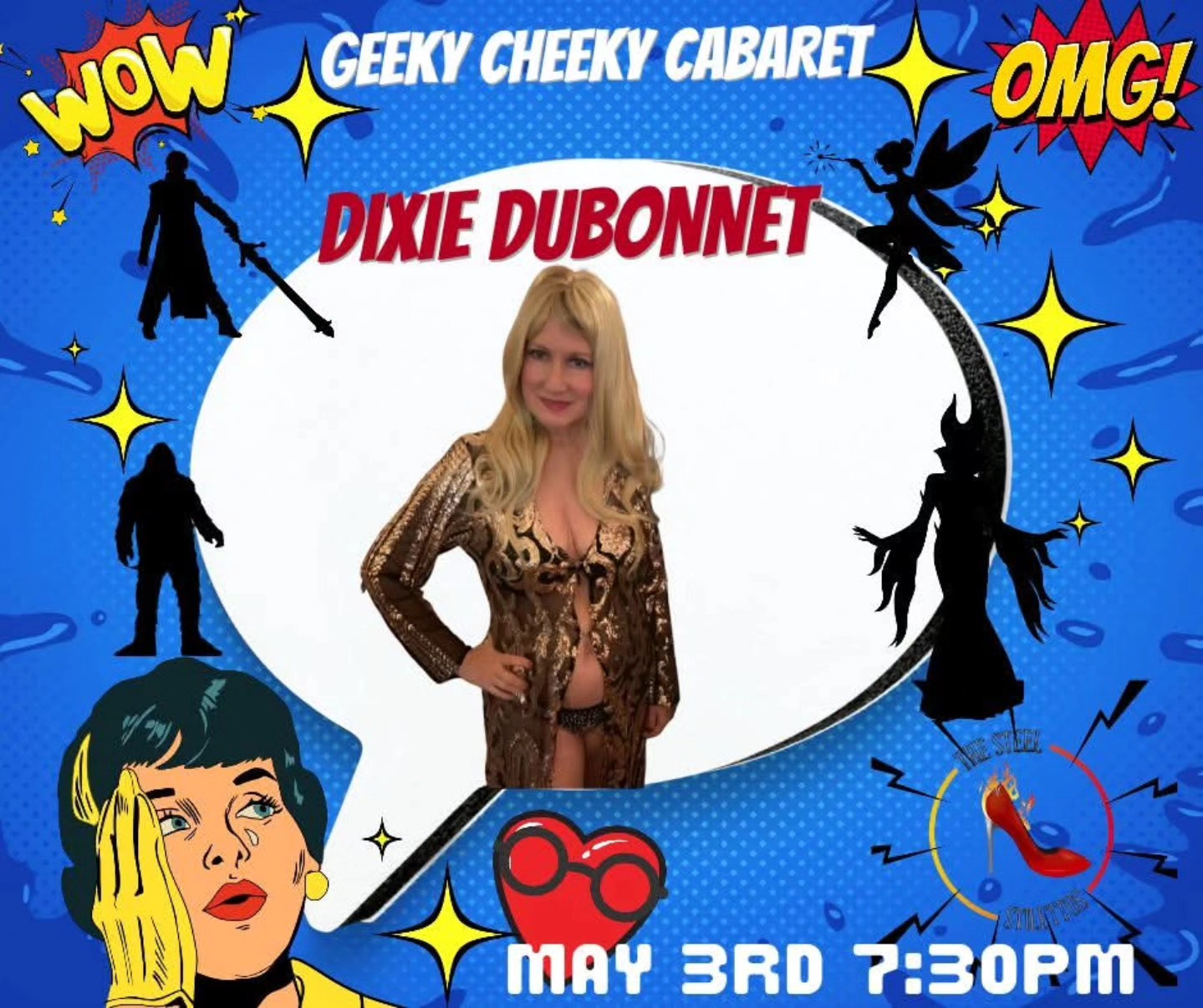 Are you ready to get GEEKY with The Steel Stilettos ?
Dixie DuBonnet
Geeky Cheeky Cabaret: A Nerdlesque Spectacle
#thesteelstilettos #burlesque #burlesqueshow @steelstacks_pa
