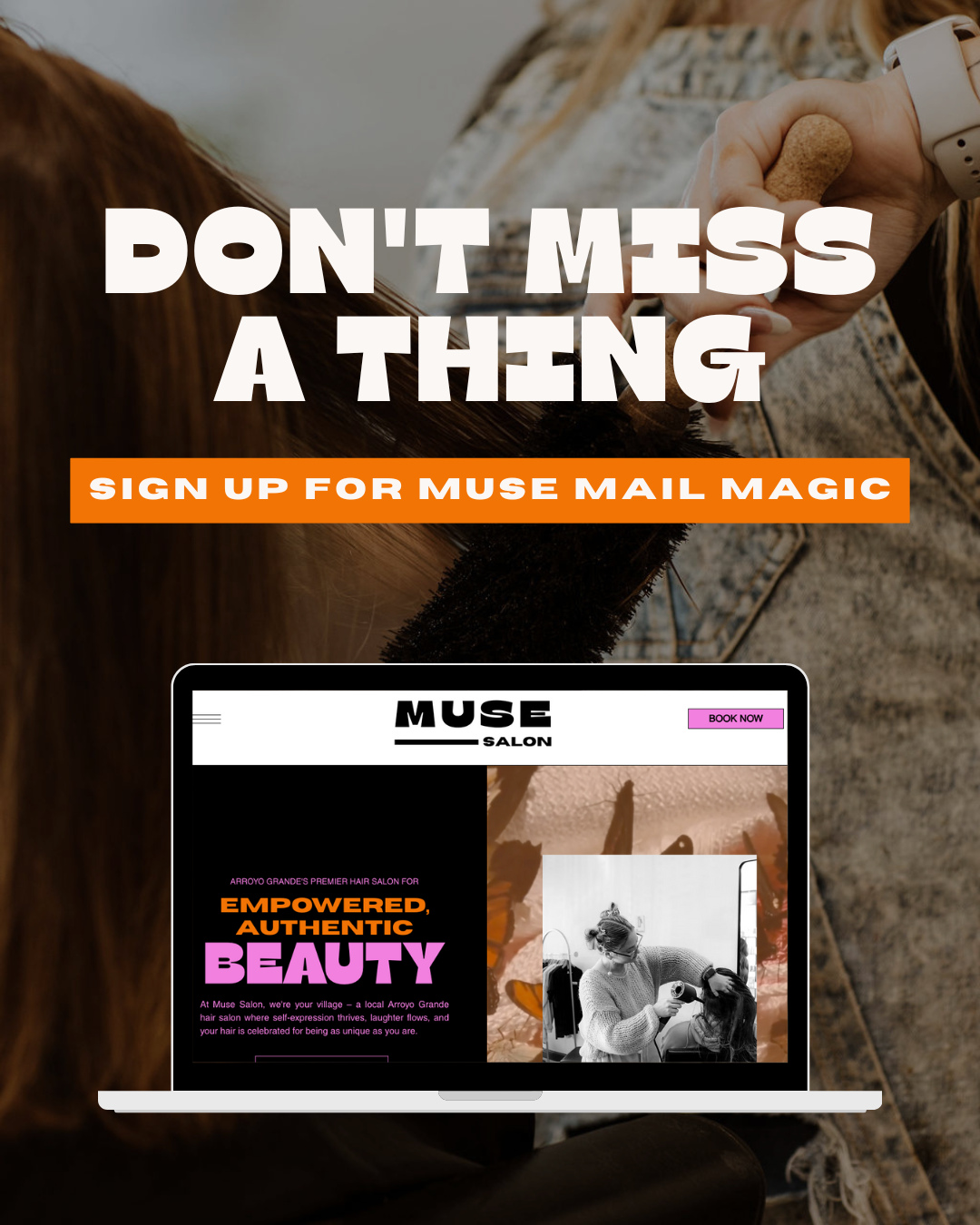 Inbox glow-ups start here.
Muse Mail Magic is where we drop the good stuff ,including special events, flash sales, and exclusive offers you won’t see anywhere else.
If you love being first in line and a little spoiled, this one’s for you.
👉 Sign up. Check your inbox. Thank us later.
#musesalon #centralcoasthair #beyourownmuse #hairwithheart #confidencelooksgoodonyou #arroyograndesalon #norulesjustbeauty