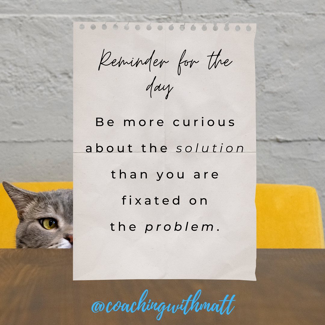 Remember: energy flows where attention goes.
It’s easy to fall into the trap of focusing only on what’s wrong with, or missing from our lives. But negative repetitive thinking just creates more of the same.
Curiosity, however, allows you to tap into your limitless wisdom and resourcefulness.
So for every problem faced, introduce a healthy dose of curiosity about the ways you could solve it, and the shifts will come.
#curiositycuresthecat #fixyourmindset #mindsetshift #coachingtechniques #coaching #coachingforlife #coachingonline #onlinecoaching #mindsetcoach #lifecoaching #coachingtips #coachingpersonal #mindset #selfdevelopment