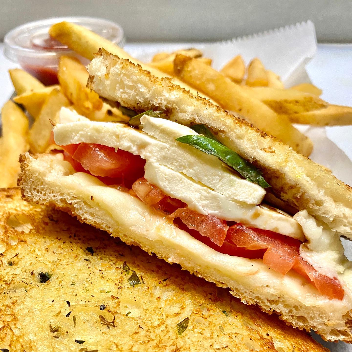 Caprese Panini #jpspizza #jpspizzaandgrill #pizzeria #panini #caprese #freshmozzarella #food #lunch #wilmette #chicago