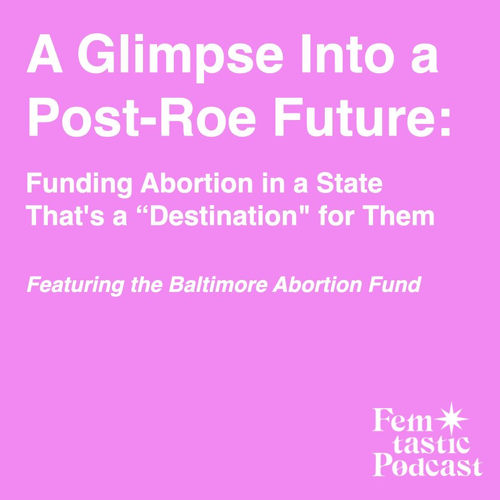 Yes, another episode about abortion, because despite the entire reproductive rights community SCREAMING about this, liberals are still going to be *shocked* if Roe v. Wade gets overturned in June. Can't say we didn't warn ya.
Onto the new @femtastic_podcast. @baltimorefund (BAF) provides financial support for people traveling to or living in Maryland who need abortion care, and as the Supreme Court decides in June 2022 on a case that threatens legal abortion like never before, they’re working to remove the financial barriers for those seeking abortion.
As of late 2021, 30% of BAF’s callers were already from out of state, and the majority of people that BAF supports are 13 weeks or further into their pregnancy. BAF's Brigitte Winter and Lynn McCann discuss the implications of further state restrictions on abortion care - both for people seeking abortions who live in states with severe restrictions, AND those seeking abortions who live in less restrictive states (like Maryland) which increasingly have out-of-state residents coming to them for abortions.
BAF talks about the impact they're already seeing of restrictive laws in the south (like Texas' SB8), the costs + obstacles involved for patients seeking abortions (even in relatively "friendly" states), how that affects abortion care and availability for people both in-state + out-of-state, and how things may get worse after the Supreme Court hands down their decision in Dobbs v. Jackson in June.
BAF also discusses how the repro movement is aiming to respond to the possible overturning of Roe.
*Hint: abortion funds will need more MONEY once Roe is gone/severely chipped away at. You can support them via an event HAPPENING NOW: The National Abortion Access (@abortionfunds) Fund-a-Thon is an annual event where community members like you come together to raise money for abortion funds. Link in bio.*
Femtastic can be heard wherever pods are found + on FemtasticPodcast.com. Links in bio. If you're not a pod listener, all episode descriptions now contain a link to a transcript of the episode so you can READ your podcast. Also beefing up episode descriptions with extra links, relevant articles, and resources.
