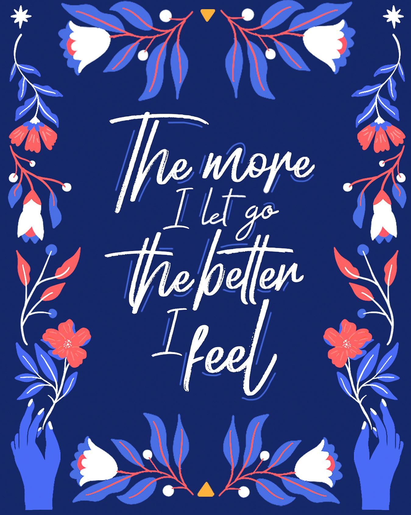 Affirmation - The more I let go the better I feel
✨
We’re all so good at holding on to things: resentments, regrets, thoughts, frustrations, just consuming away your present moment. To feel better right now, consciously let go of everything.
.
.
.
✨
Let go of the things that aren’t in your control. Holding on to things can cause us a great deal of stress and unhappiness. The simple act of letting go of a thought, a moment, thoughts of the past, the future or just something that brings about negativity, can make a huge difference! Start there, be in the present moment.
.
.
.
✨
In our endless scroll on social media, sometimes it’s nice to see a few motivating words to just keep you going! That’s what this is, my effort to spread some love and motivation on Instagram.
.
.
.
.
.
.
.
.
.
.#creativewomen #creativewomencommunity #ladieswhodesign #typography #typegang #typespire #positivevibes #motivationalquotes #affirmations #affirmationsoftheday #womenwhocreate #womenofillustration #womenoftype #lettering #positivequotes #letterersofinstagram #creativeasswomen #mentalhealth #mentalhealthawareness #mentalhealthmatters #graphicdesign #graphicdesigner #digitalillustration #indiandesigners #letteringdaily #typelife #instalettering #dailydoseofcolor #indiandesigns #borntocreate .