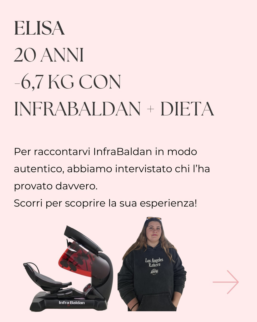 🩺 Esperienza reale, dati reali.
Elisa, 20 anni, racconta il suo percorso con Infrabaldan + dieta, condividendo risultati ed esperienza personale.
Ascoltare le testimonianze aiuta a comprendere meglio i percorsi di benessere.
👉 Scorri per la sua storia.
#Infrabaldan #TestimonianzaReale #PercorsoPersonalizzato #Benessere #AmbitoMedico #AscoltoDelPaziente