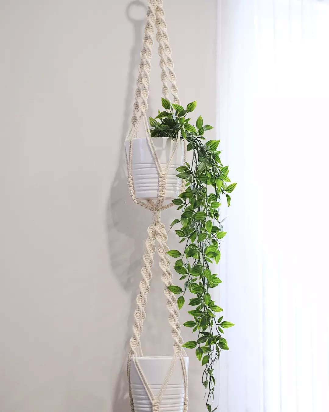 It's as simple as it gets, times two. Make room for more plants with this double decker plant-hanger.
🌱 #plantmore
#knotbyhannah #macrame #handmade #boho #home #decor #bohohome #bohohomedecor #macramé #macramemakers #local #madeincanada #madewithlove
