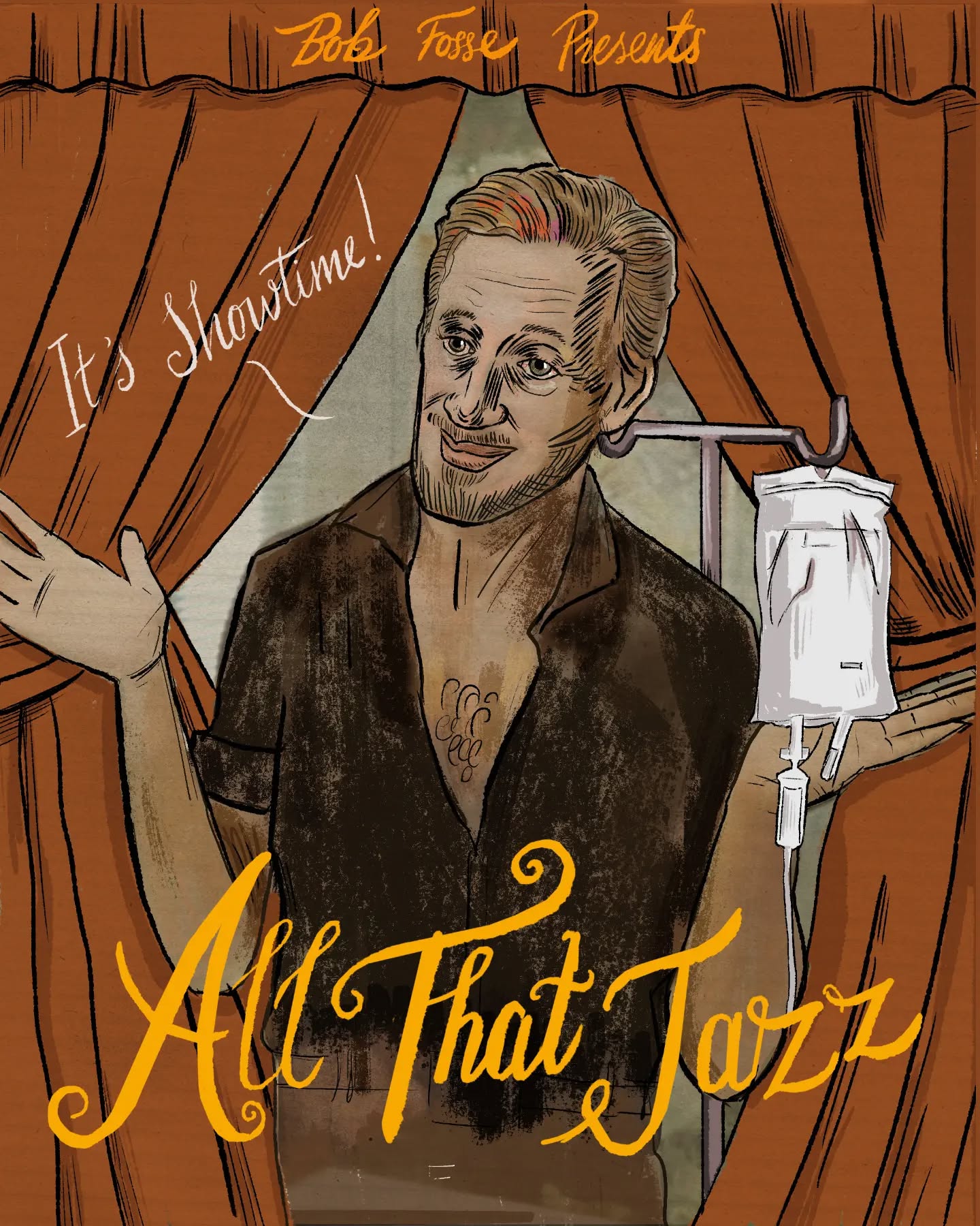 Better late than never…It's Showtime!
I'm taking part in a challenge by @struthless69 called #alphabetsuperset where I''ll be designing a poster for a film or tv show I love for every letter of the alphabet!
.
A is for 'All That Jazz' (1979) - directed by Bob Fosse
.
.
A film so good that it holds the crown of one of my elusive top 4 films on Letterboxd. It's part autobiographical drama, part hallucinatory musical, where Bob Fosse basically reflects upon (and rips apart) his own questionable life choices and predicts his own demise in a closing sequence that is as brilliant as it is anxiety inducing.
.
.
#letterboxd #bojackhorseman #allthatjazz #Bobfosse #musicals #musicaltheatre #filmstagram #film #musicaltheatrenerds #design #posterdesign #graphicdesigner #illustrator #openforcommissions @letterboxd @lwlies