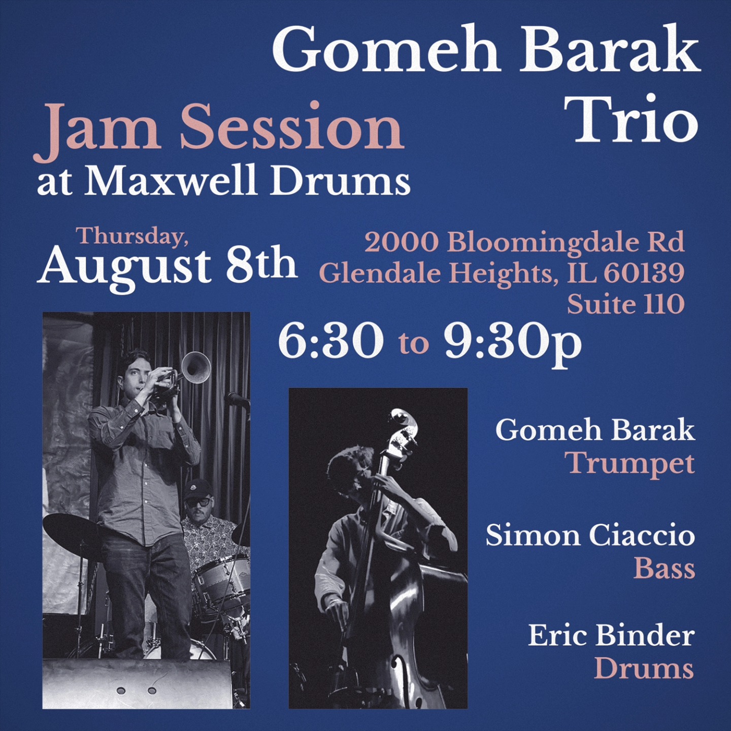 Next week! Swing by the shop for one of our jam sessions, hosted by @gomesdome and @theericbinder -- sit in with these cats or just hang out and enjoy some killer music. Backline and snacks provided 😎
.
.
#drums #trumpet #jamsession #chicago #drumshop #jam #jazz #chicagomusic #maxwell