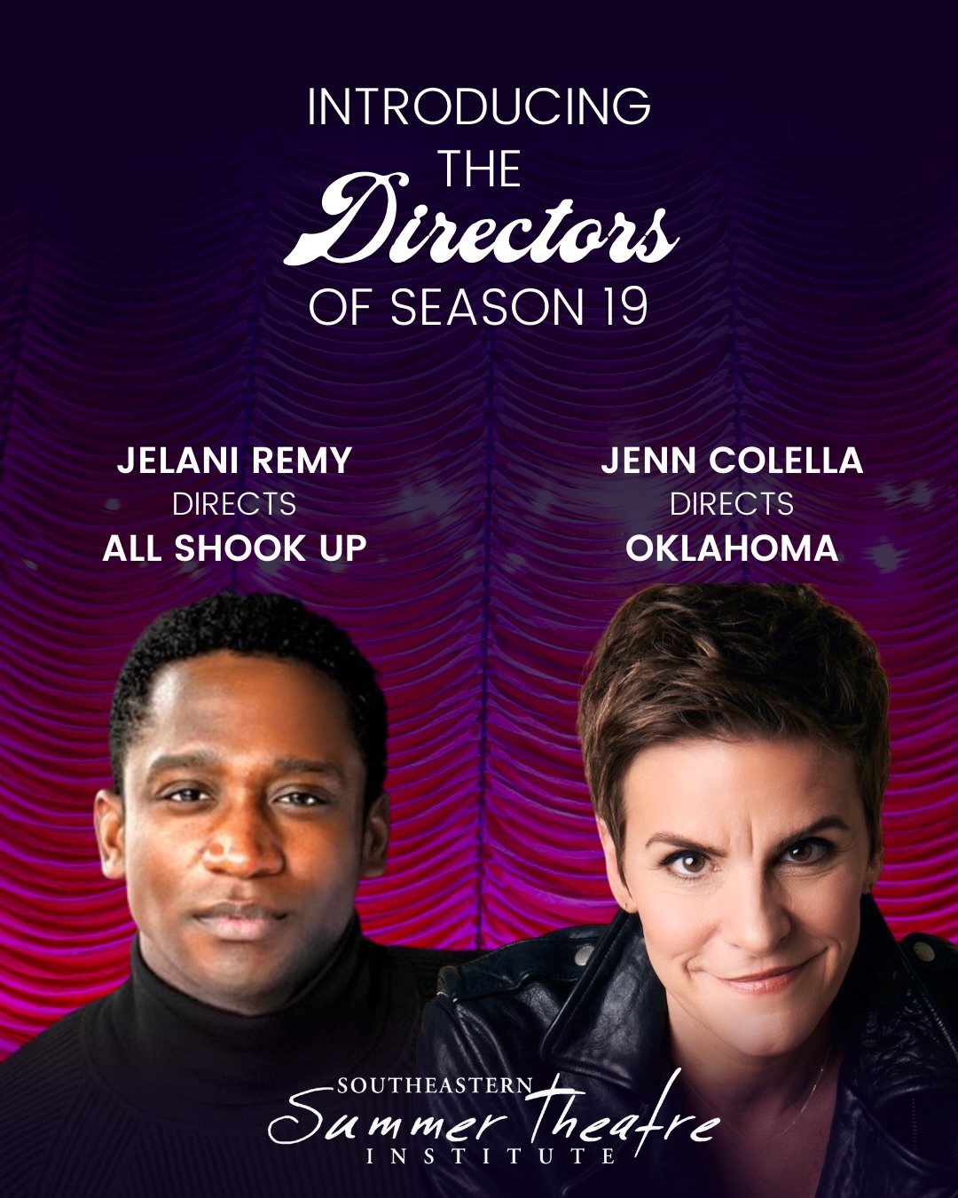 📢 We are SO excited to announce our Season 19 Directors 📢Two of Broadway’s brightest, who happen to be very cherished members of the SSTI family, will be joining us in the Lowcountry this summer!
@itsjelaniremy with Session One for All Shook Up and @jenncolella with Session Two for Oklahoma!
We’ll see you there! ✨