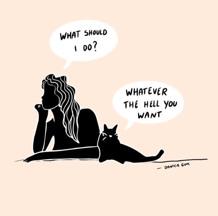 This is the time of the year to throw away unnecessary rules you have been placing towards your needs and shake yourself out of forms others have put you!
🧿Be more like a cat and own your space in this world!
Illustration by @danica.gim