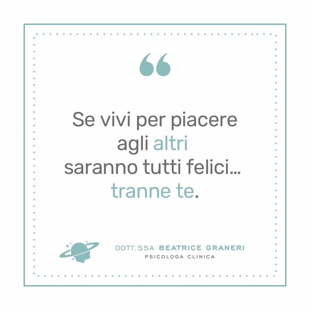 “Se vivi per piacere agli altri saranno tutti felici… tranne te” ✨
E tu cosa ne pensi? Se ti è piaciuto il post lascia un ❤️ o un commento ⬇️
📞 +39 3516552549
✉️ b.graneri@hotmail.it
🔍 www.beatricegraneri.com
