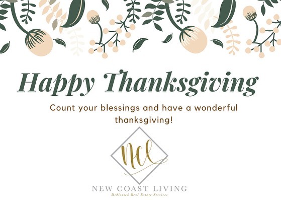 Happy Thanksgiving everyone! We are thankful for our clients and business partners. And thankful for our family and friends who are always supportive of @newcoastliving. We hope you have a wonderful Thanksgiving!