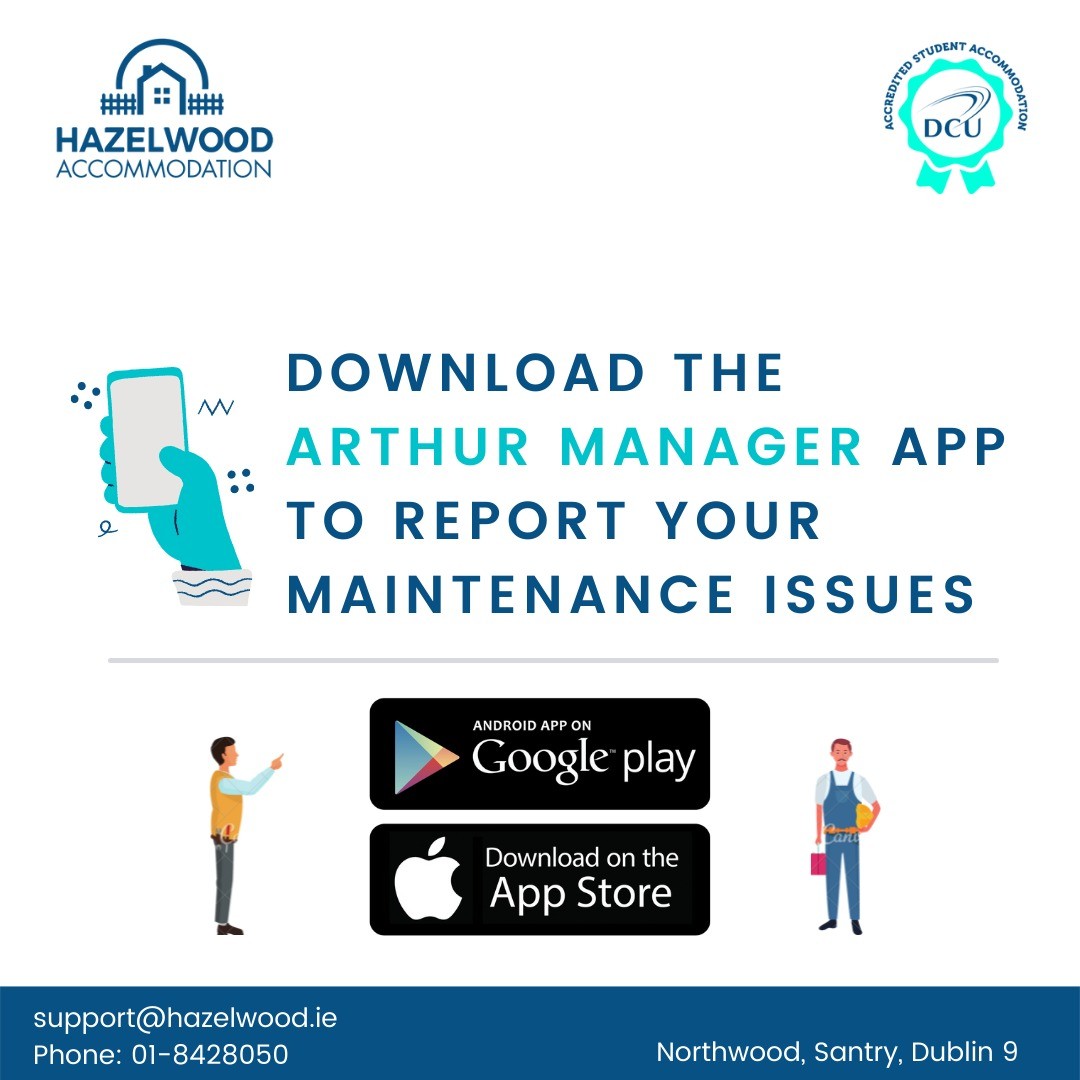 👉🏻 To make it easier for our residents to report and track maintenance issues; we are now managing your requests through an app.
📱 Download the app today and make sure you report any repair and maintenance issues! Available on Android and iOS.
.
.
.
.
.
.
.
.
#hazelwoodstudentvillage #studentaccomodation #dublinhousing #housingindublin #affordabledublinhousing #internationalstudentsdublin #hazelwoodservices
