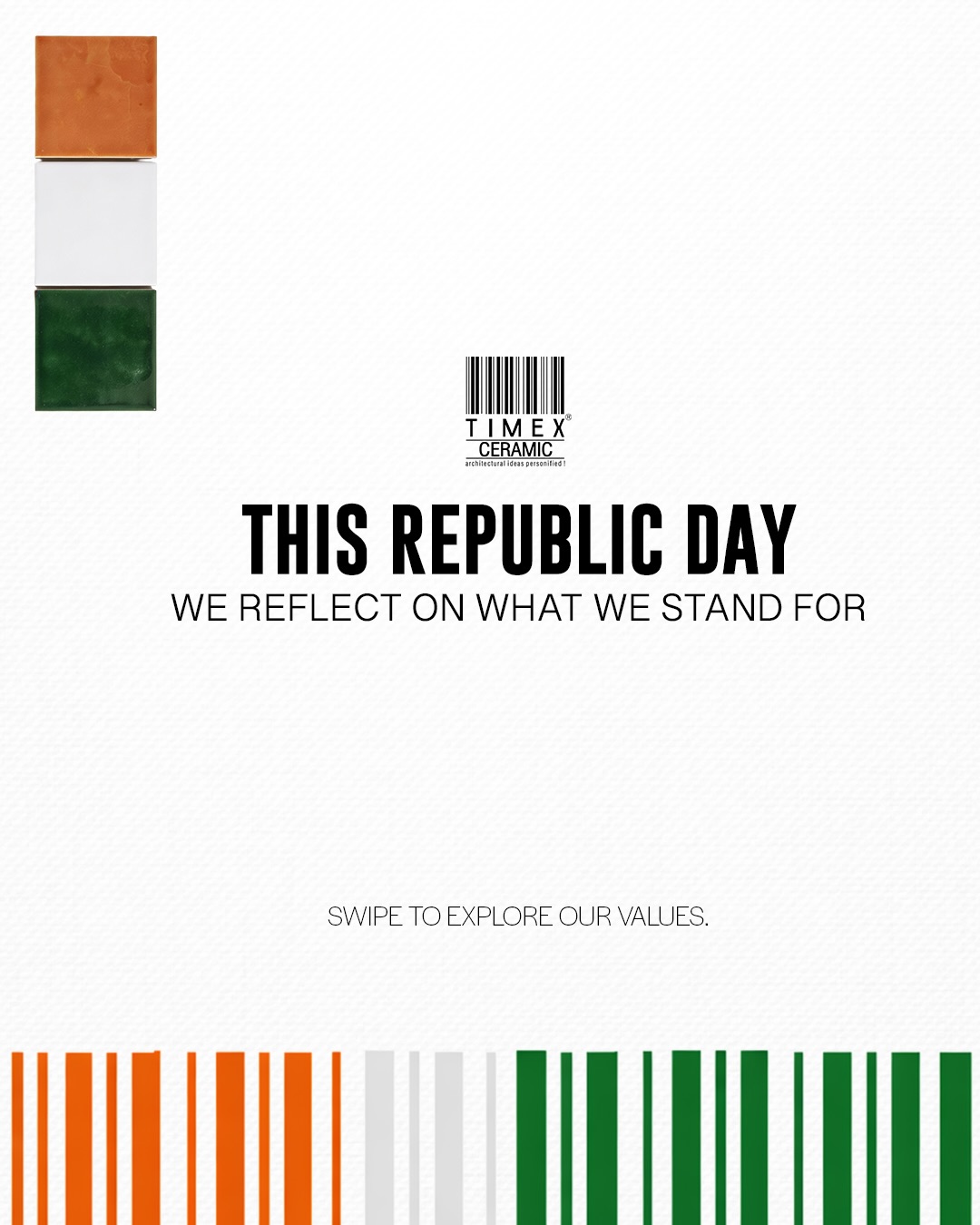 Built on principles, not trends.
This Republic Day, we reflect on the values that guide how we design, collaborate, and build. Equality, integrity, freedom, responsibility, and continuity shape the way we work at Timex Ceramic.
These principles form the foundation of everything we create.
Happy Republic Day 🇮🇳
#RepublicDay #BuiltOnPrinciples #TimexCeramic #DesignWithPurpose #ArchitecturalSurfaces