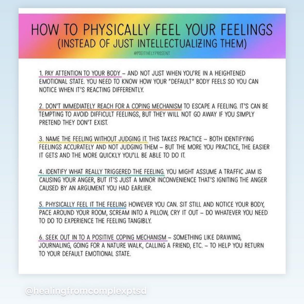 More often than not, when you begin to practice paying attention, you will realize how often you feel disturbances to your nervous system like anxiety. When the current way of dealing has been immediate avoidance through whatever coping you learned gets the job done the quickest, there is a lot built up in there. The healing process begins with noticing all your somatic experiences to reestablish your baseline, and to get comfortable being with your body in all of its states.