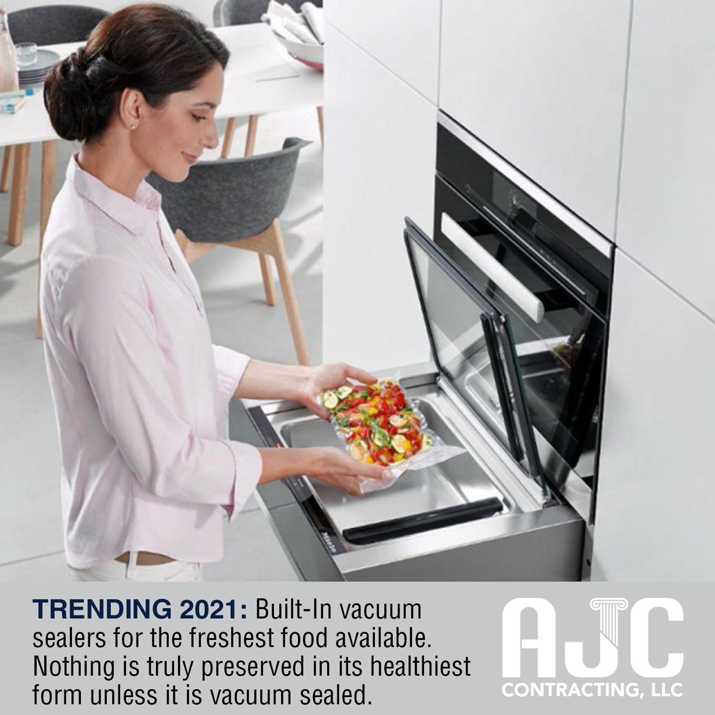 Now, you can enjoy this health practice with new built-in vacuum sealers, which can be built into your cabinetry. www.AJCcon.com #kitchens #contractor #ridgefieldct #remodel #Ridgefieldcontractor #basement #bathroom #northsalemny #reddingct #southsalemny