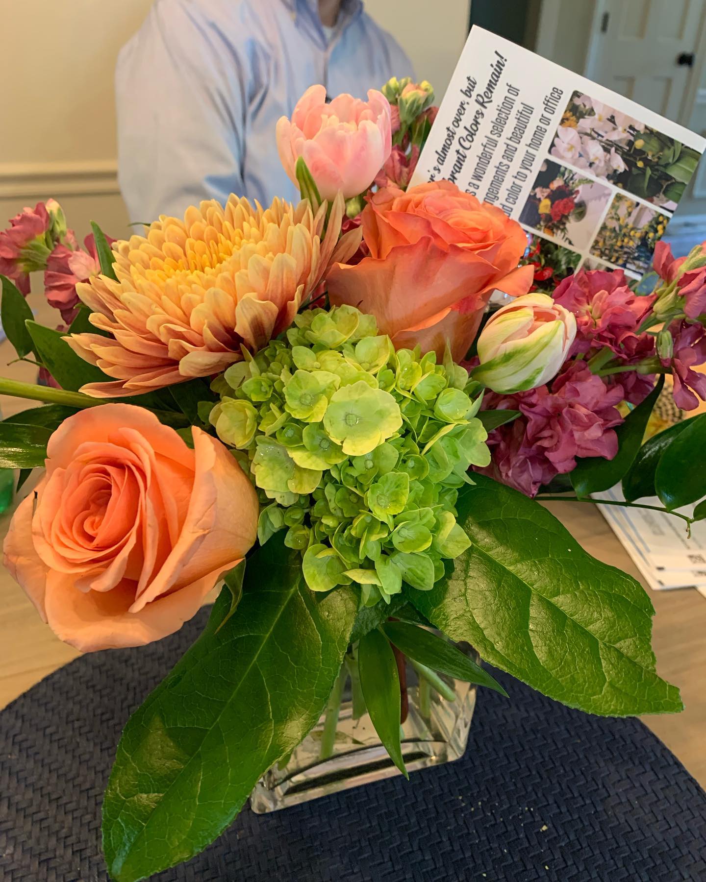 Happiness is surprise flowers from a friend. Just because...❤️🌸
