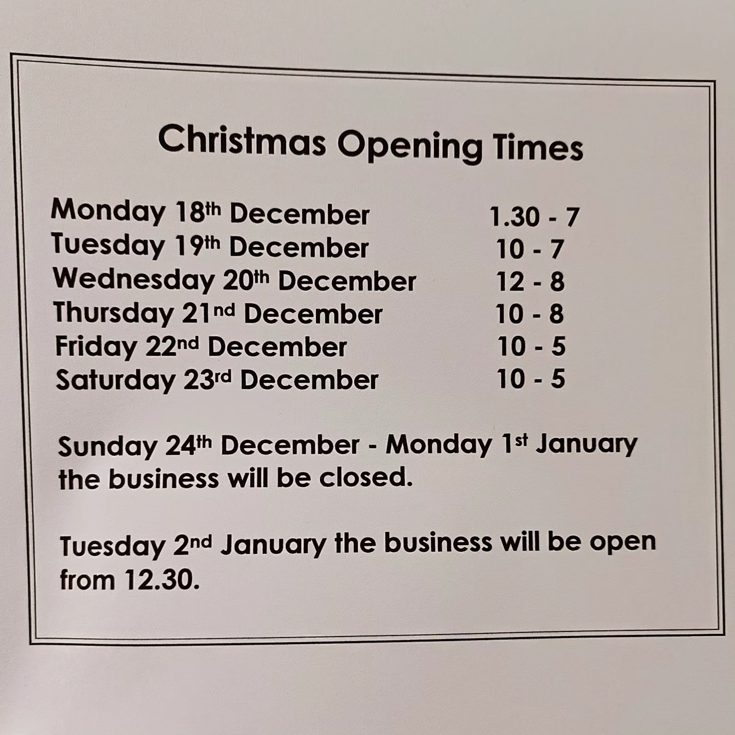 Christmas Week Opening Times at #Appleonia
#localbusiness
#christmasgifts
#giftvouchers