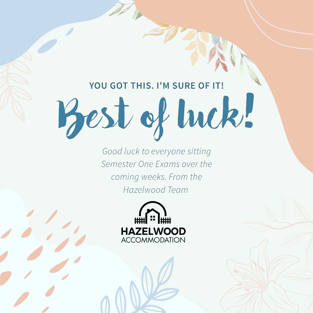 Best of luck to everyone sitting their Semester One exams over the coming weeks from all the Hazelwood Team #hazelwood #dcusu #college #examseason
