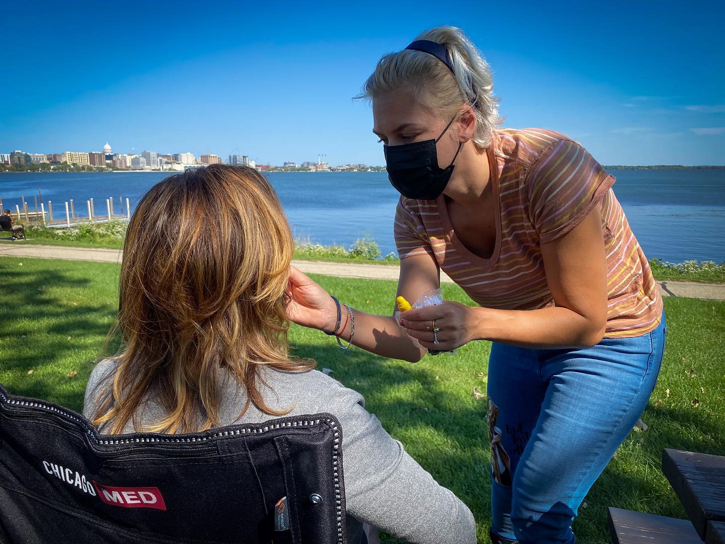 Quick touch up before camera ready.