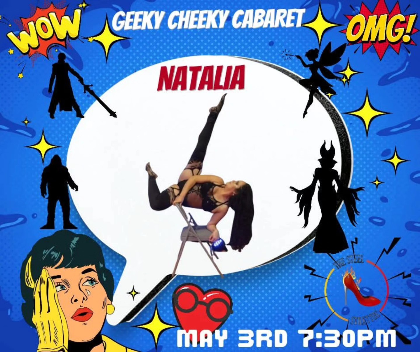 Are you ready to get GEEKY with The Steel Stilettos
Geeky Cheeky Cabaret: A Nerdlesque Spectacle
Natalia
#thesteelstilettos #burlesque #burlesqueshow @steelstacks_pa