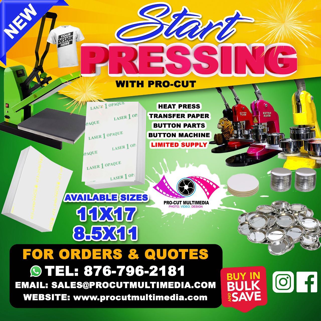 Heat Transfer Paper, Button Parts and Heat Press Machines are back in stock and going fast. Local Shipping available through Knutsford Express and the post office.
#heatpress #heattransfervinyl #heattransferpaper #heattransfersource #heattransferprinting #heattransfermachine #sale