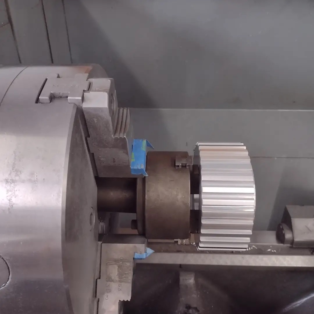 So you like chucks? How about a chuck in your chuck so you can chuck your work? I present chuckception. (Main chuck jaws were too large to hold the ID of the part)