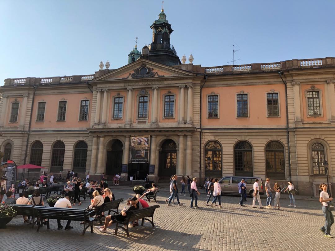 Hanging out at the Nobel Museum in Stockholm