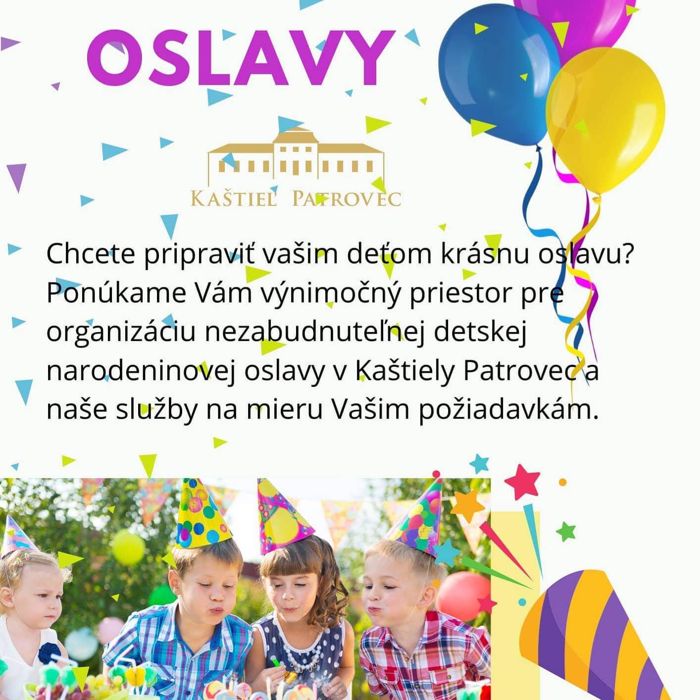 Detská oslava? Áno, aj tú Vám zorganizujeme podľa Vašich požiadaviek 🎂👑🥳 #deti #oslava #party