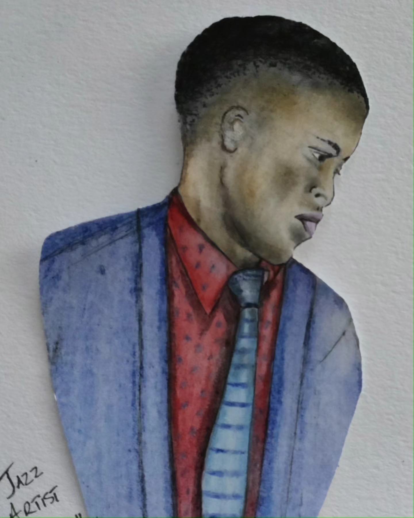 Jimmy , Jazz artist of 1950s.......my little grandson chose the colour scheme for his clothes........he loved getting involved ☺️
#jazzmaster
#pencil #pencildrawing #artist #artoninstagram